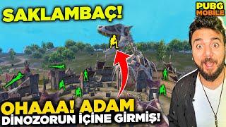 OHA EN ZOR SAKLAMBAÇ ADAM DİNOZORA GİRMİŞ PUBG Mobile Saklambaç Modu