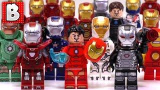 Every Lego Iron Man Minifigure Ever Made 2017 +  Silver Centurion  Collection Review