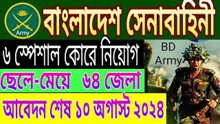 বাংলাদেশ সেনাবাহিনী নতুন নিয়োগ ২০২৪  Bangladesh Army job circular 2024