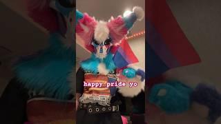 btw i’m not bi Okashi is bi 3 happy gay month ️‍️‍️ #fursuit #pride #furries #antizoo