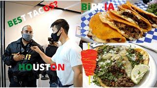 Asking locals where to get the BEST STREET TACOS  in HOUSTON FOOD REVIEW