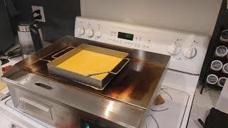 10x10 MEGGa Omelet Square from Steel Dividers - 7 Egg Omelet on the 21 Vevor Griddle