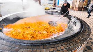 BIGGEST 4000KG Street Food in the WORLD - Extreme HORSE Plov HOT POT +  Street Food in Uzbekistan