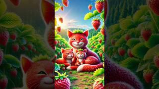 Strawberry Cat?  #cute #ai #kitten #aicat #catvideos