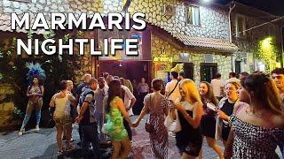 Turkey Marmaris Nightlife Area Bar Street and Club District - Mugla Türkiye 4k Walking Tour