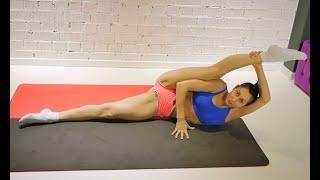 Leg stretching yoga flexible Anna