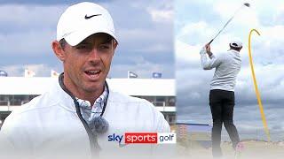 The Open Zone McIlroy demonstrates high-wind techniques   The 150th Open Championship