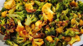 BROCCOLI CAULIFLOWER PEPPER FRY Quick & Easy Side Dish