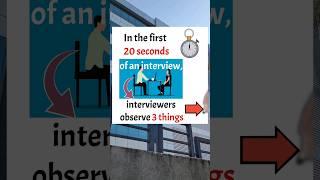 What do Interviewers Observe in the first 20 Seconds of an Interview?