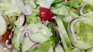 GREEN SALAD RECIPE - Healthy Lettuce Salad and Salad Dressing in 5 Minutes