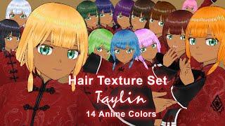 【VRoid Showcase】 Hair Texture Set - Taylin 14 Anime Colors