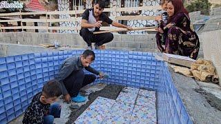 Nomadic Life Tiling the Pool Floor & Preparing Local Soup Equipment 