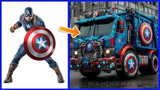 AVENGERS But GARBAGE TRUCKS  all Marvel & DC characters 2024 #AI #superhero