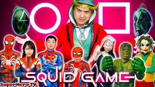 TEAM SPIDER MAN vs NEW BAD HERO  ALL Superheroes in SQUID GAME  Level Max Action Real Life