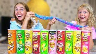 Dad INVENTED THE PRINGLES SLIME CHALLENGE