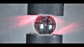Hydraulic Press Vs. Most Explosive Ball Bearing 1500 frames per second