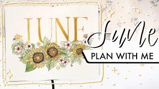   plan with me  june 2020 bullet journal setup sunflowers stars journaling and more