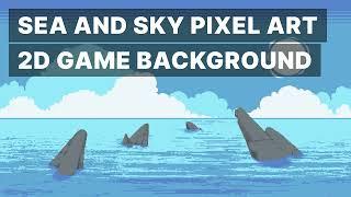 Sea and Sky Pixel Art Background for Video Game