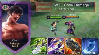 GLOBAL CHOU + DIRE HIT ROAM = BROKENNN  Mlbb Chou 1 Shot Best 2024 Build #mlbb #solorank #topchou