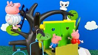 STORY WITH PEPPA PIG - PEPPA & GEORGE RESCUE A KITTEN STUCK IN A TREE