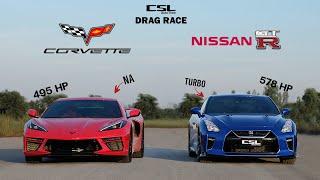 Nissan GT-R R35 vs Chevrolet Corvette An American Car Meets A Japanese Car DRAG RACE