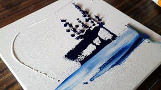 Snowfall  Easy Abstract Landscape Painting Demo  For BeginnersRelaxingDaily Art TherapyDay#0127