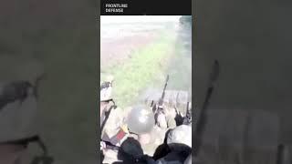 Ukrainian APC drives over a mine full of troops on top