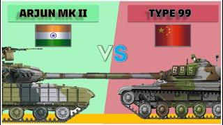 Arjun Mk II vs Type 99 Tank comparison    India vs China army comparison