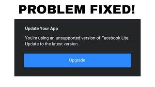Facebook Lite Youre using unsupported version Fix  Paano ayusin ang Facebook Lite Update Problem