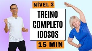 EXERCÍCIOS PARA IDOSOS EM CASA  Treino COMPLETO para Terceira Idade em Quarentena  Nível 3