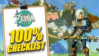 100% Tears of the Kingdom Checklist Minus DLC