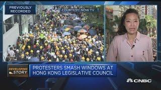 Protests grow violent on anniversary of Hong Kongs handover  Squawk Box Europe