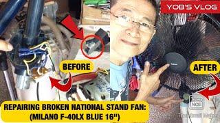 Usapang Senior HOW TO REPAIR BROKEN STAND FAN  NATIONAL MILANO F-40LX 16 RECYCLE & REUSE  #diy