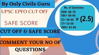 #UPSC EPFO 2020 EO EXPECTED CUT OFF 2021SHOCKING UPSC EPFO CUT OFF 2021