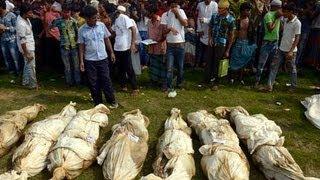 Bangladesh building collapse unidentified bodies buried in Dhaka