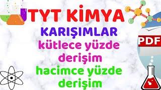 KÜTLECE VE HACİMCE YÜZDE DERİŞİM   Tyt Kimya 2022 