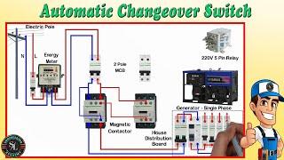 Automatic Changeover Switch for Generator  Automatic Transfer Switch  ATS  With Circuit Diagram