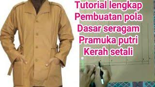 tutoriallengkap pembuatan pola baju Pramuka putri kerah setali 2