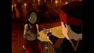 Aang and Kataras fire dance