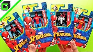 SPIDER-MAN Toys UNBOXING Wave 1 Complete Set Epic HERO with VENOM MILES MORALES IRON SPIDER