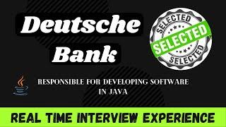 Deutsche Bank  Real-Time Interview Experience  Insights and Tips  Java Interview