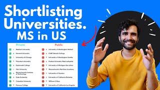 Shortlisting Universities for MS in US  Watch this now