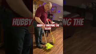 Asking Hubby to sweep the floor. #goodhusband #awesome #love #good #husband #ytshorts  #shorts