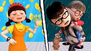 Poor Brotherhood Nick and Tani - Scary Teacher 3D Rich Doll Squid Game