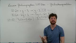 Gleichsetzungsverfahren  Schule Lineare Gleichungen nach y umstellen und gleichsetzen LGS lösen