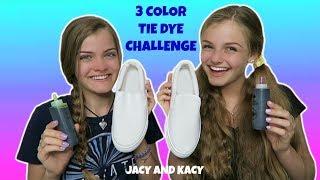 3 Color Tie Dye Shoe Challenge  DIY Fun Shoes  Jacy and Kacy