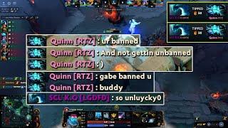 Quinn was Tipped by banned player SCLKoma & it escalated into spicy all chat