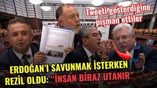 Mecliste Erdoğanı savunmak isteyen AKPli Akbaşoğlu telefonu çıkartıp tweeti gösterdi rezil oldu