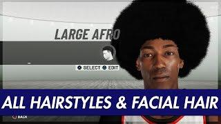 NBA 2K19 - ALL HAIRSTYLES FACIAL HAIR PATTERNS IN THE GAME