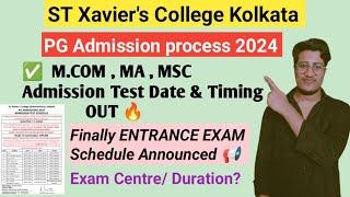 St. Xaviers College Kolkata  PG Admission 2024  Entrance Exam Date Out  Admission Process